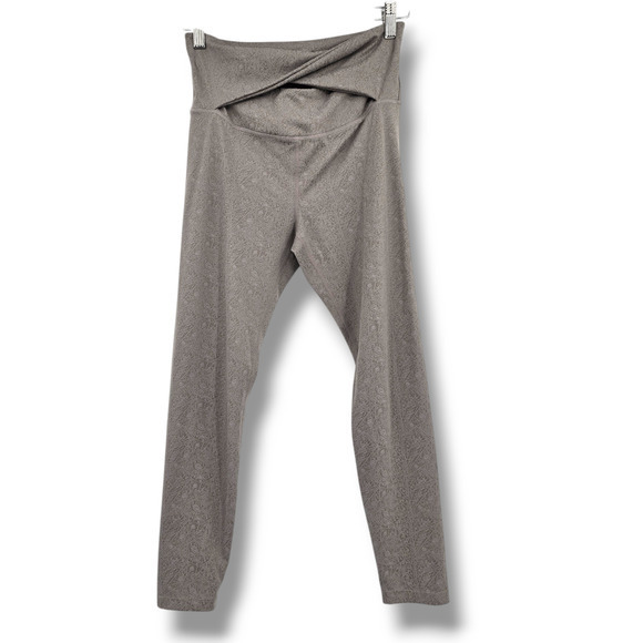 Zyia Active Women's Cement Croise Hi Rise 7/8 Leggings With Crossover Waist Smal - Picture 2 of 11